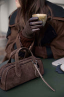 Markberg Thora Håndtaske Dark Brown Suede