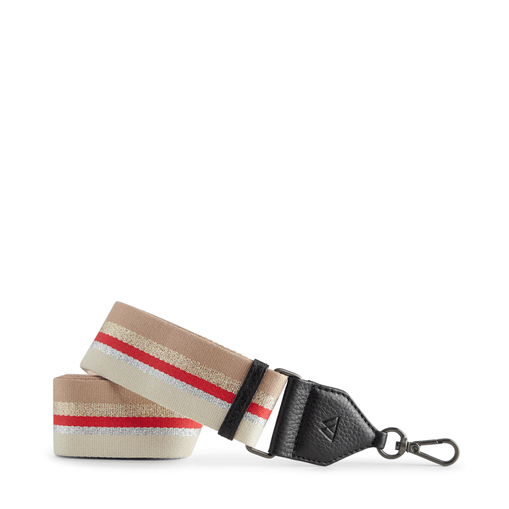 Latte + Shocking Red + Gold
